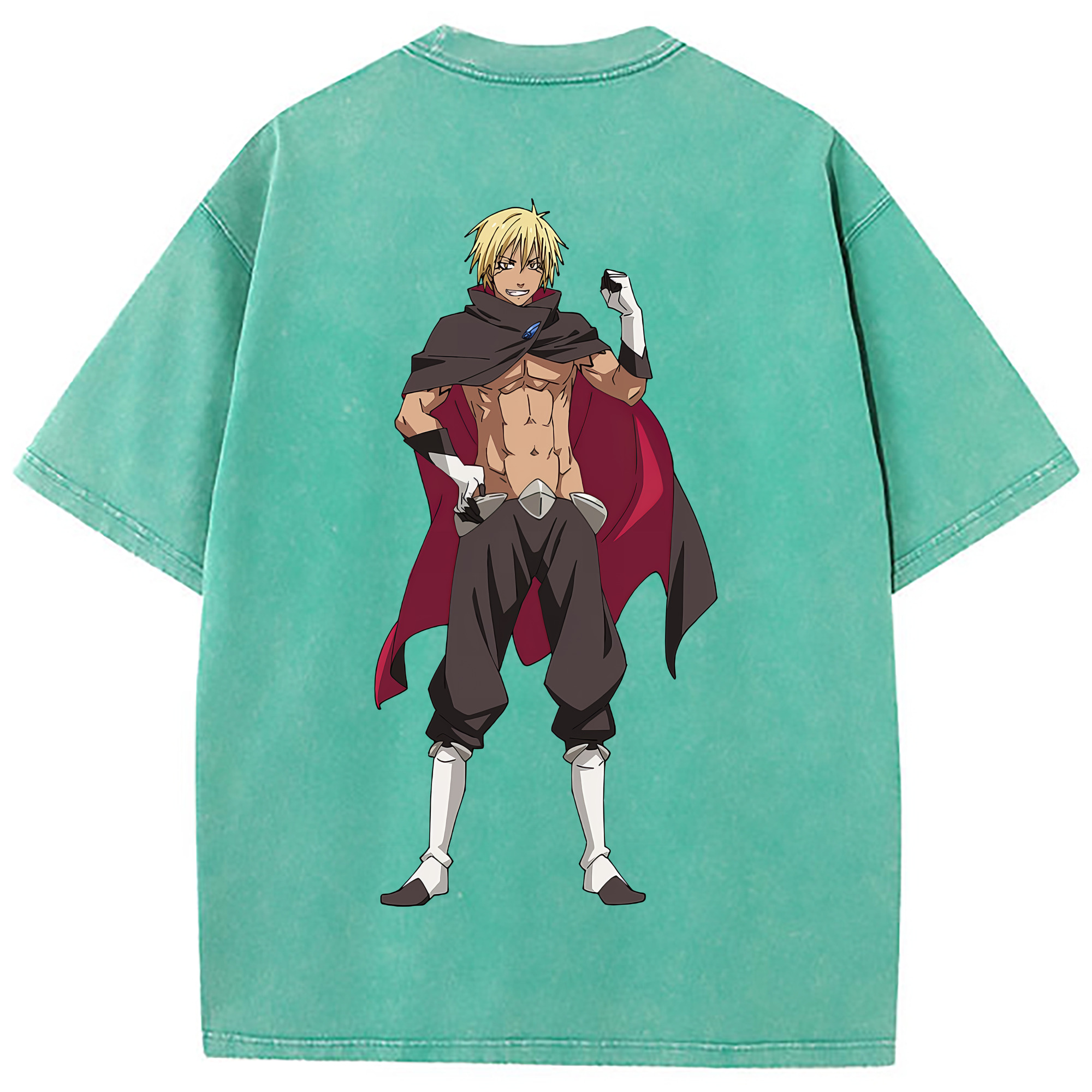 （画像用） 転スラ Regarding Reincarnated to Slime 綿100% ヴィンテージ風 半袖Tシャツ（背面プリント）